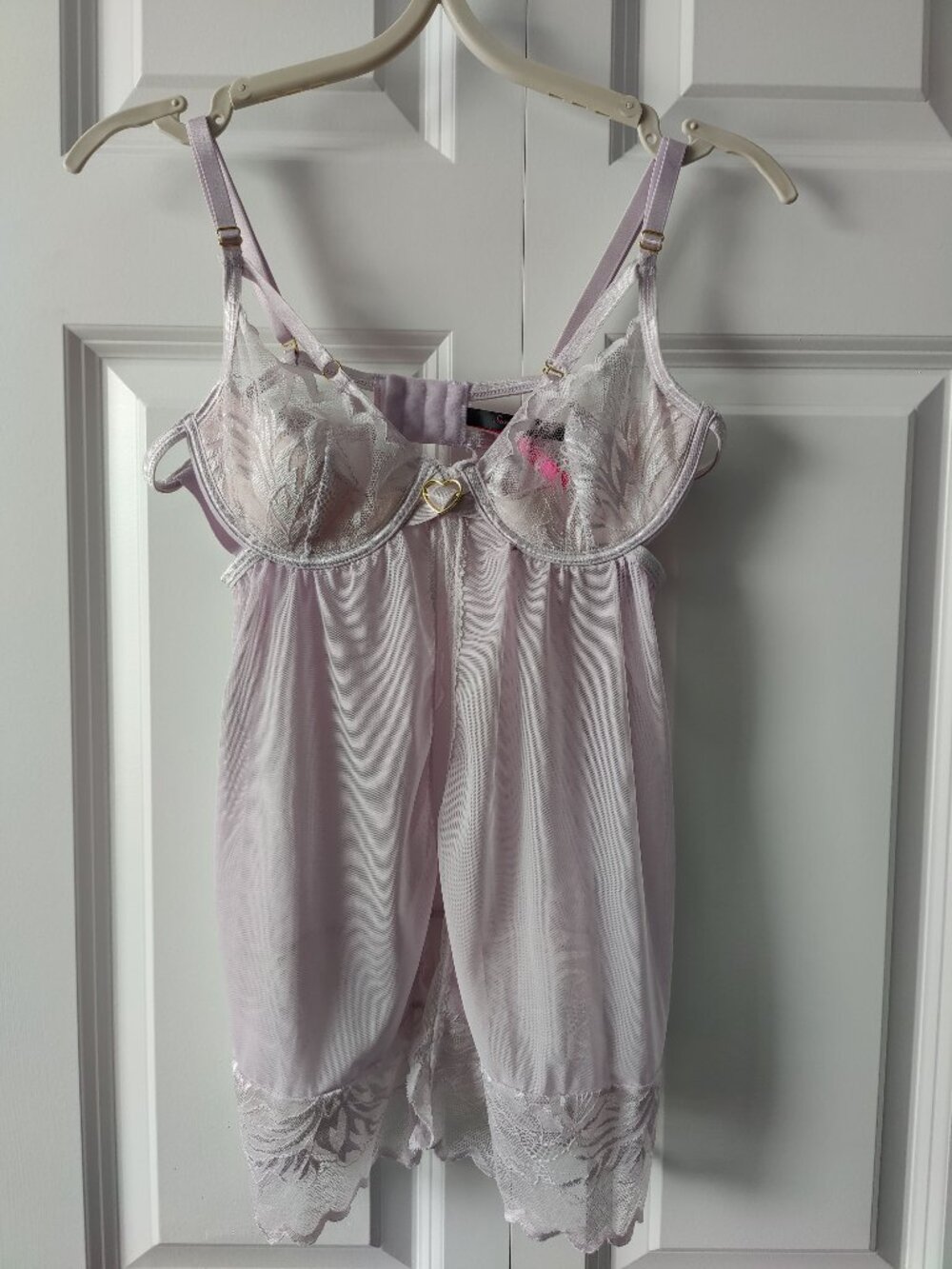 Dainty lilac sheer babydoll slip